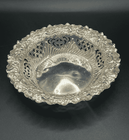 Antique Sterling Silver Pierced Bon Bon Dish – Sheffield 1897 by Fenton Brothers