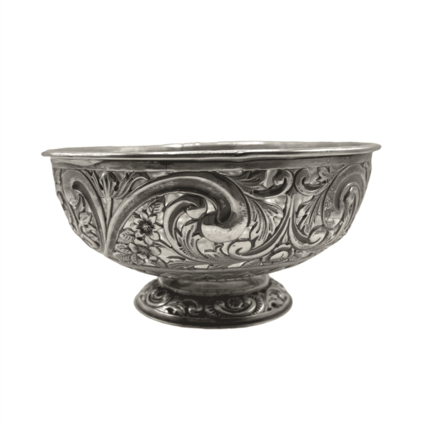 Engraved Sterling Silver Reticulated Bowl (William Hutton & Sons, 1900)