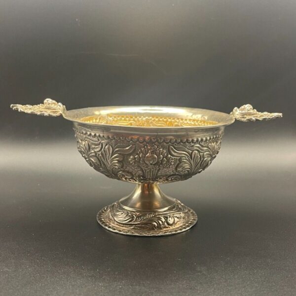 Antique Sterling Silver Brandy Bowl 1911, Floral Design, London Hallmarked