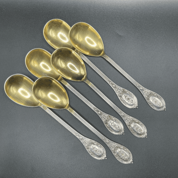 Set of Six German Silver 800 Ice Cream Spoons - Early 20th Century H. Meyen & Co