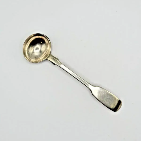Antique Sterling Silver Mustard Spoon, London 1841, Early Victorian Silverware