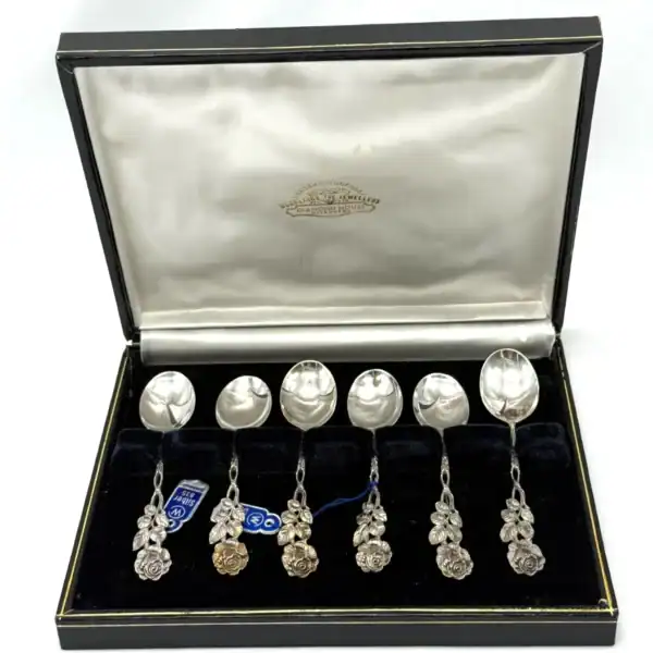 Christoph Widmann Hildesheim Rose 835 Silver Demitasse Spoons