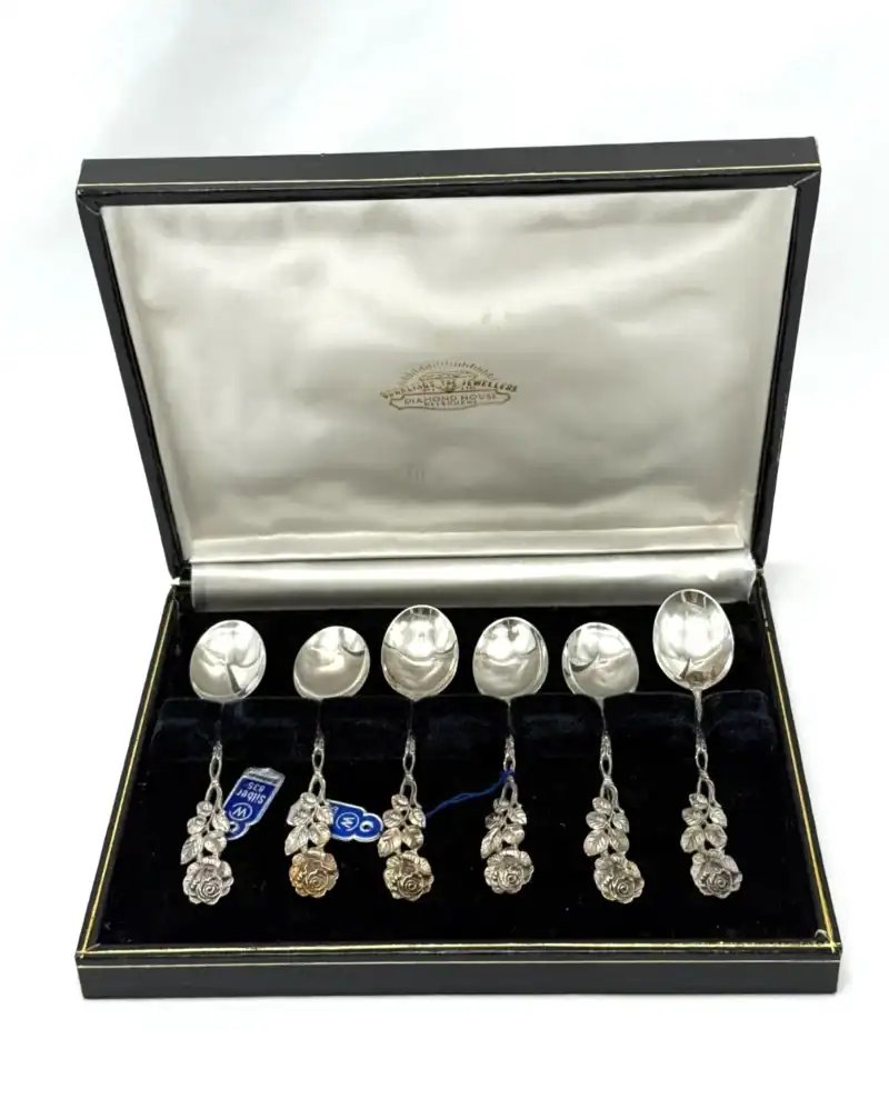 Christoph Widmann Hildesheim Rose 835 Silver Demitasse Spoons