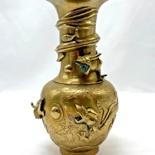 Chinese Brass Dragon Vase
