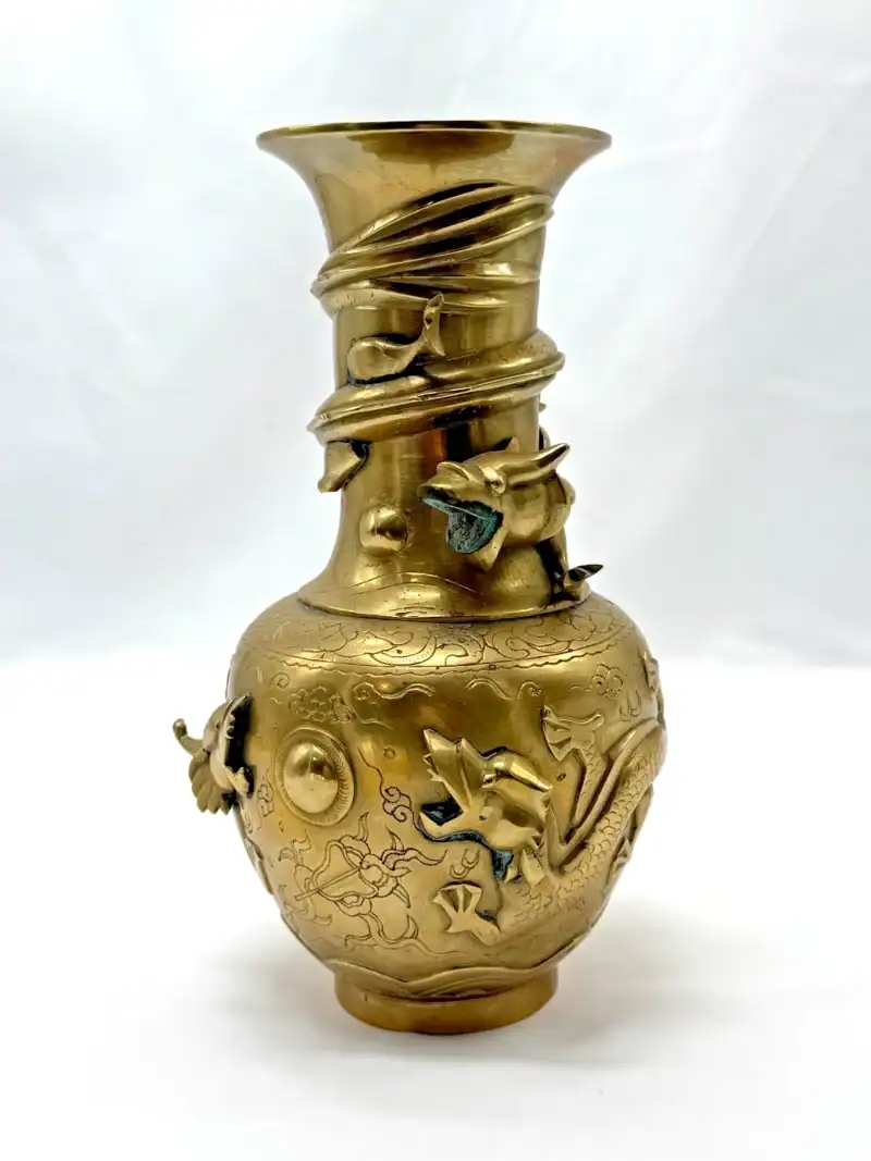 Chinese Brass Dragon Vase